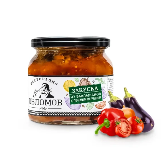 Овощная закуска из баклажанов с печёным перчиком, 420 г