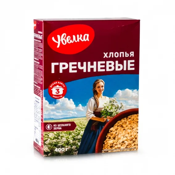 Хлопья гречневые, Увелка, 400 г