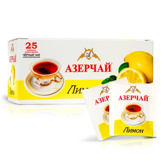 Чай чёрный с ароматом лимона, Азерчай, 25 х 1,8 г