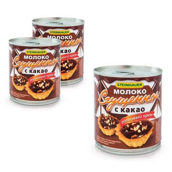 Сгущённое молоко с какао, Steinhauer, 3 х 397 г