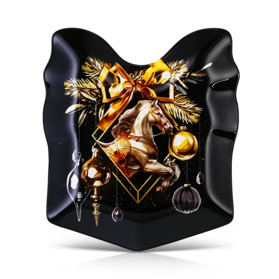 Neujahrsteller - Hab ein luxuriöses Jahr, Glas, 15,1 x 17,3 cm