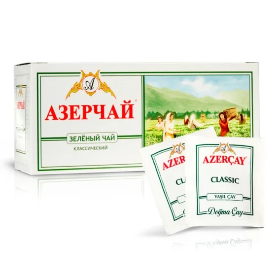 Чай зелёный классический, Азерчай, 25 х 2 г