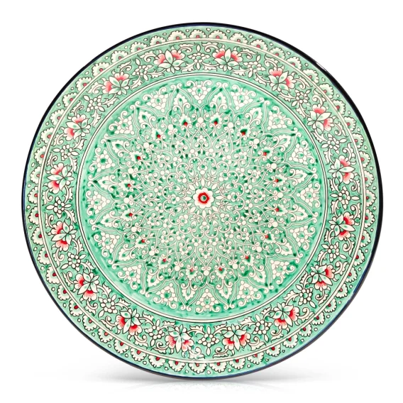 Ляган - КараКалам зелёный, Риштан керамика, Ø 42 см