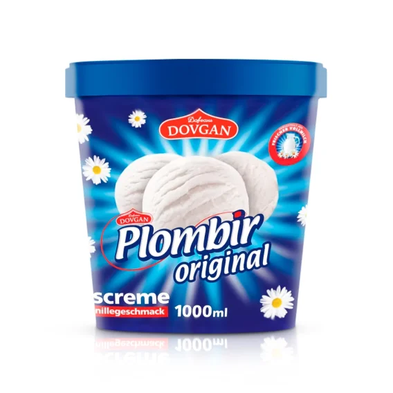Eis - Plombir, mit Vanillegeschmack, Dovgan, 1 L