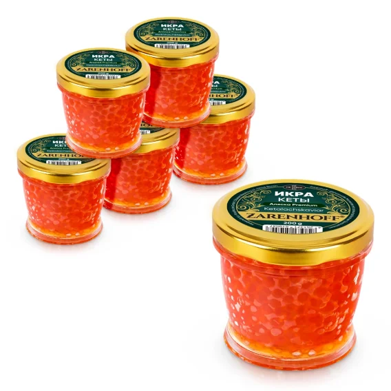 Икра кеты, 6 штук, 1,2 кг