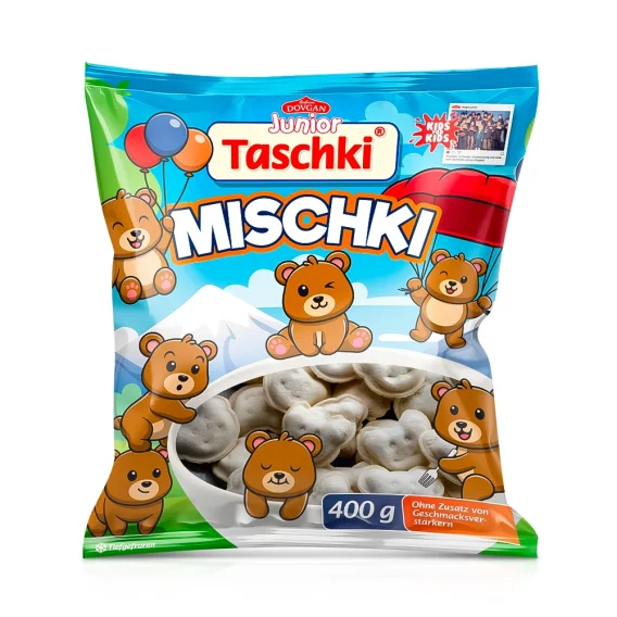 Пельмени - Ташки Юниор, Мишки, с начинкой мяса свинины, Dovgan, 400 г 