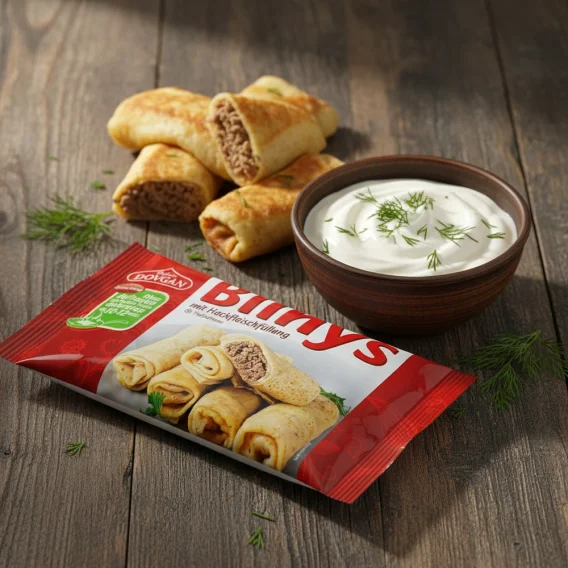 Bliny, Pfannkuchen mit Schweine- und Rindfleischfüllung, 500 g