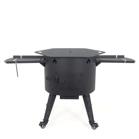 Feuerofen Utschak Ø 49 cm, für Kasan 22 L, Transportrollen, Ablagetischen, Ofenplatte