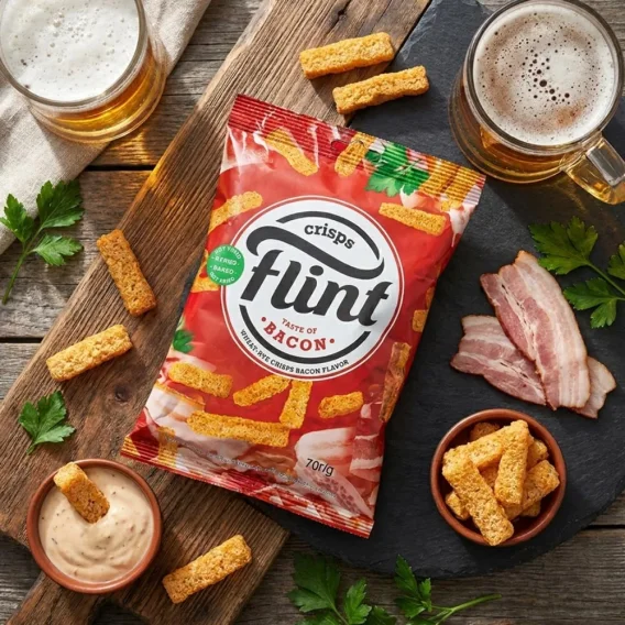Weizen-Roggen-Croutons - Flint, mit Schinkengeschmack, 70 g