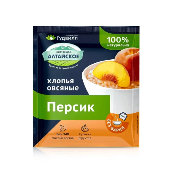 Хлопья овсяные с персиком, Гудвилл, 40 г