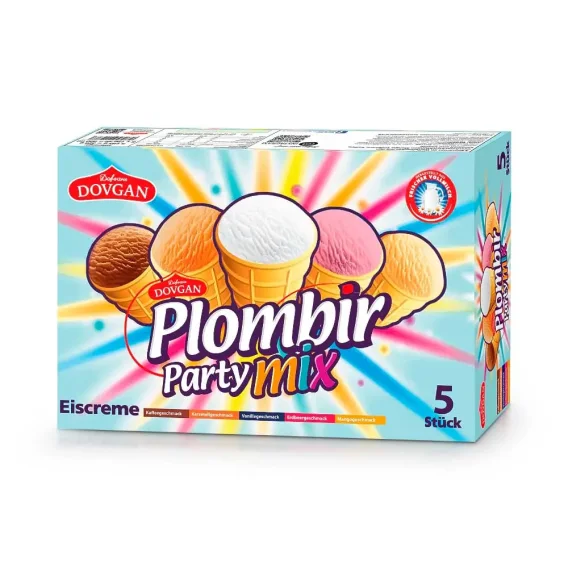 Мороженое - Пломбир, Микс, Dovgan, 5 х 120 мл