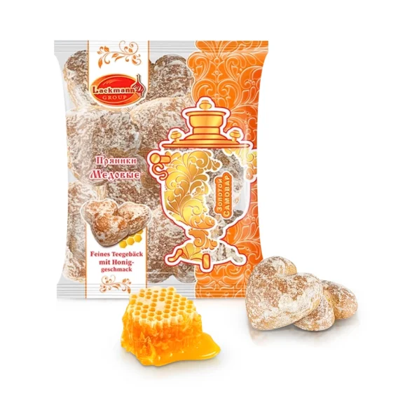 Пряники - Золотой самовар, с медовым вкусом, Lackmann, 400 г