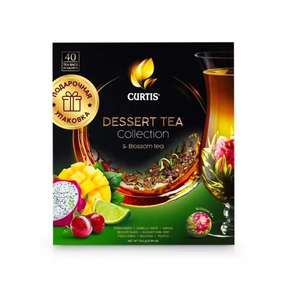 Набор чая - Цветок, 8 вкусов + чай цветок, Curtis , 40 пакетиков