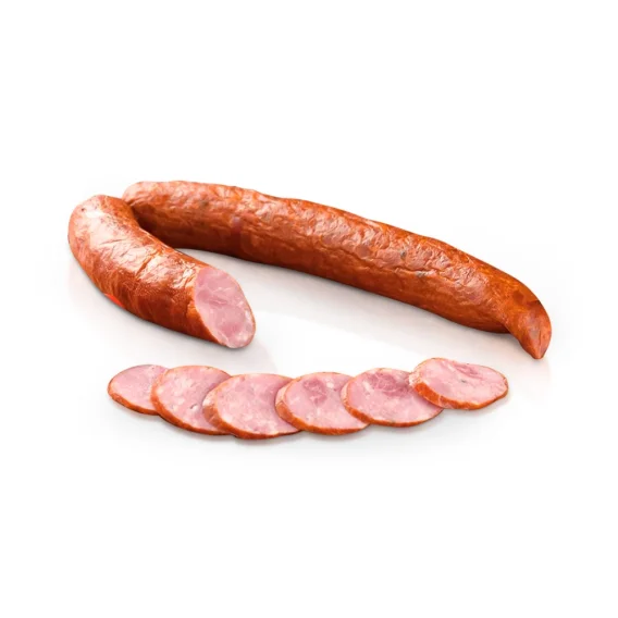 Brühwurst - Uletnaja, mit Knoblauch, Schweinefleisch, Tri Porosenka, 380 g