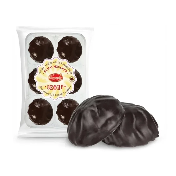 Zefir mit Vanillegeschmack, in Kakaoglasur, Lackmann, 195 g