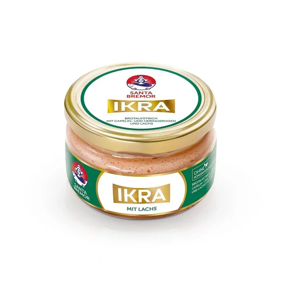 Икра деликатесная, с кусочками копченого лосося, Santa Bremor, 160 г