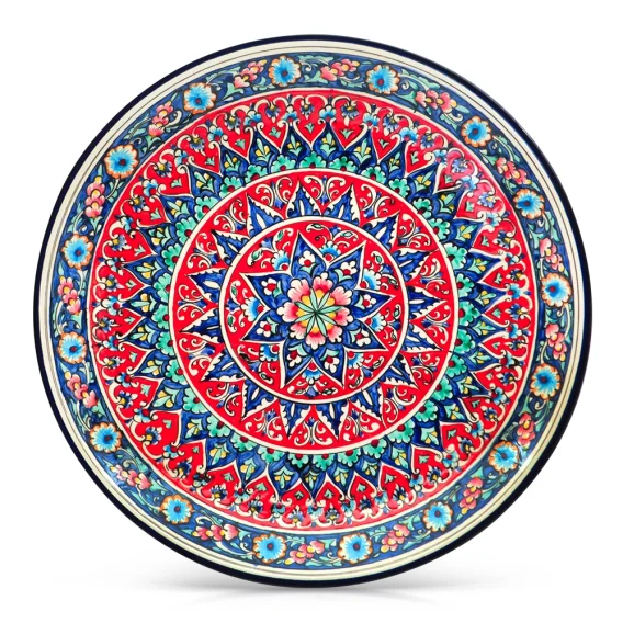 Ляган - КараКалам 42KM-001, Риштан керамика, Ø 42 см