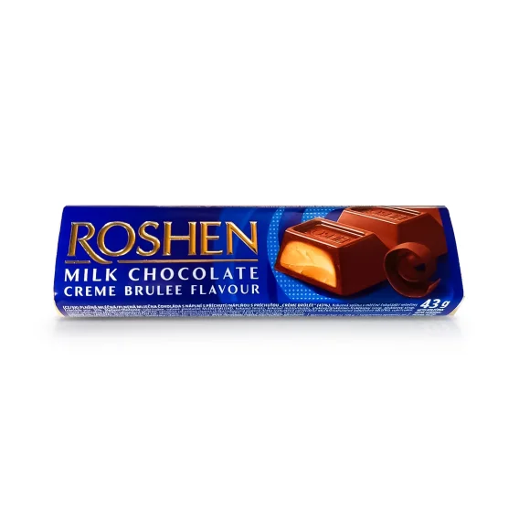 Батончик из молочного шоколада с начинкой крембрюле, Roshen, 43 г