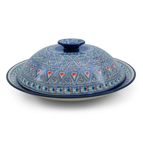 Lagan mit Deckel- KaraKalam LK-003, Rischtan Keramik, Ø 42 cm