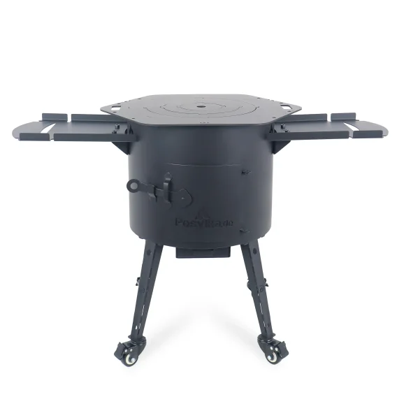 Feuerofen Utschak Ø 40 cm, für Kasan 12 L, Transportrollen, Ablagetischen, Ofenplatte