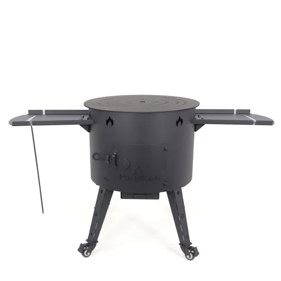 Feuerofen Utschak Ø 49 cm, für Kasan 22 L, Transportrollen, Ablagetischen, Ofenplatte