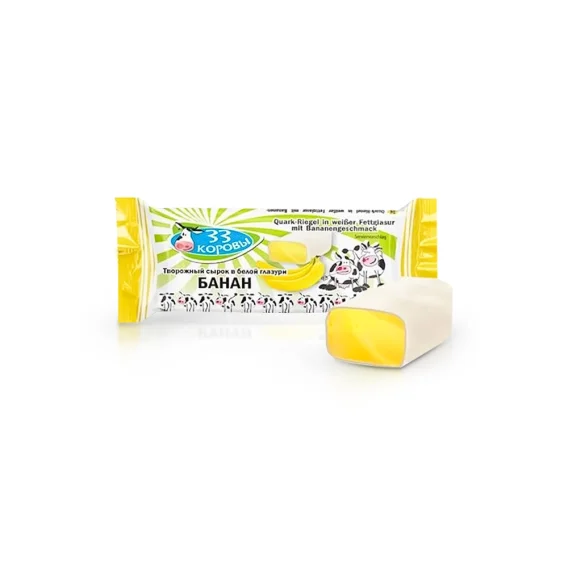 Quarkriegel in Glasur, mit  Banane, 33 korovy, 40 g