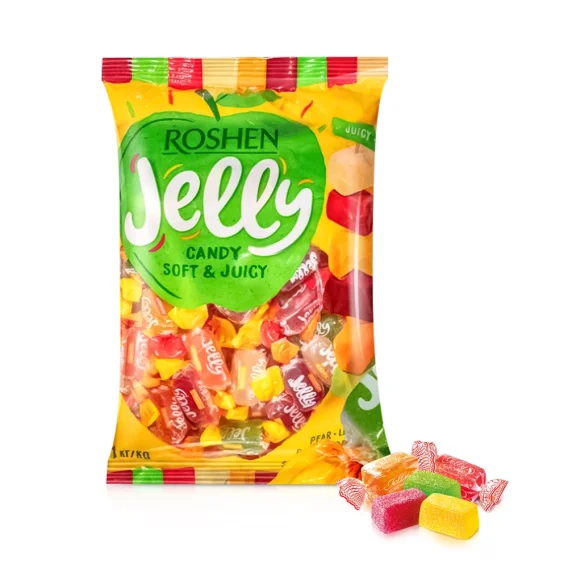 Geleebonbons - Jelly mit Apfel-, Erdbeer-, Himbeer- und Birnengeschmack, Roshen, 1 kg