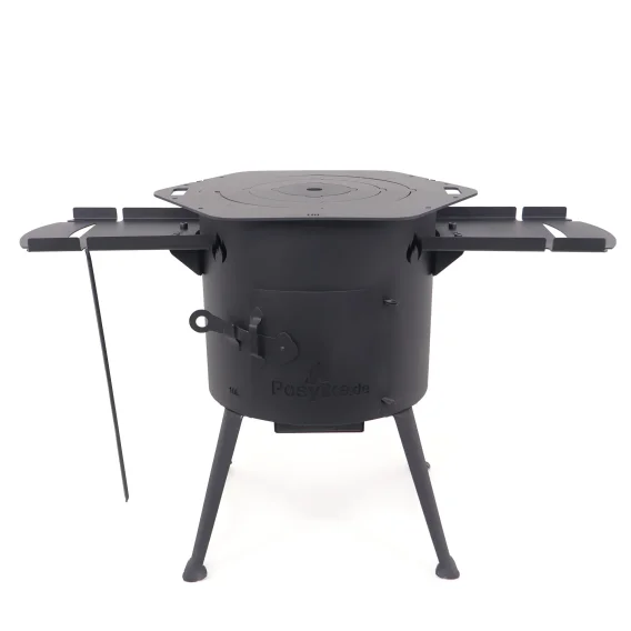 Печь учаг Ø 36 см, для казана 10 л, столики, плита