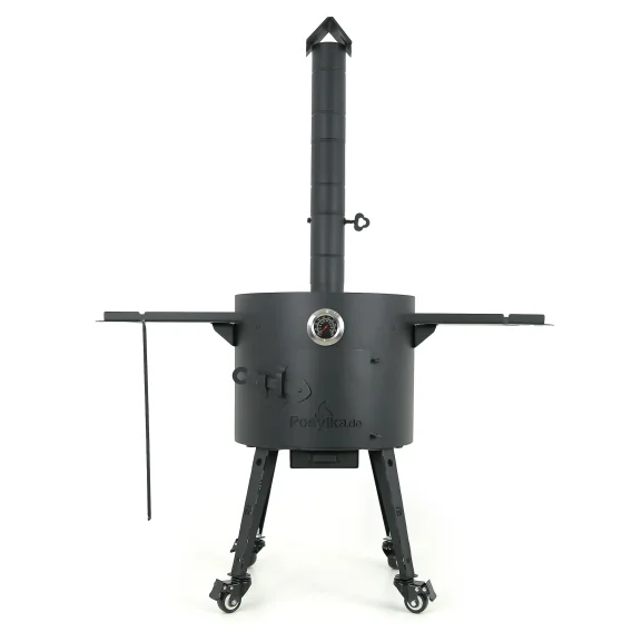 Учаг - КазаноFF с трубой, для казана 12 л, Ø 40 см + термометр + набор роликов: 4 шт. + столик: 2 шт. + диспенсер для зубочисток