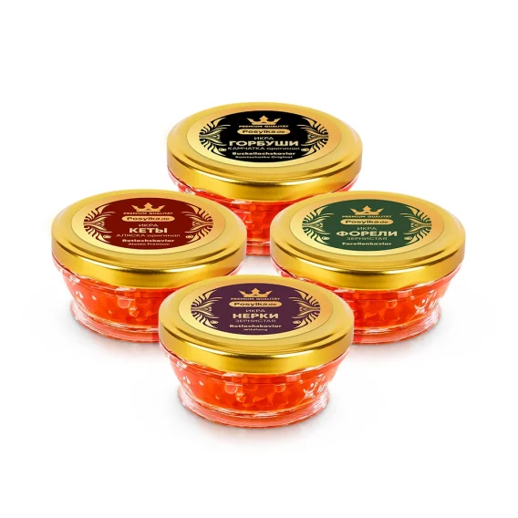 Набор красной икры Posylka.de, 4 х 100 г
