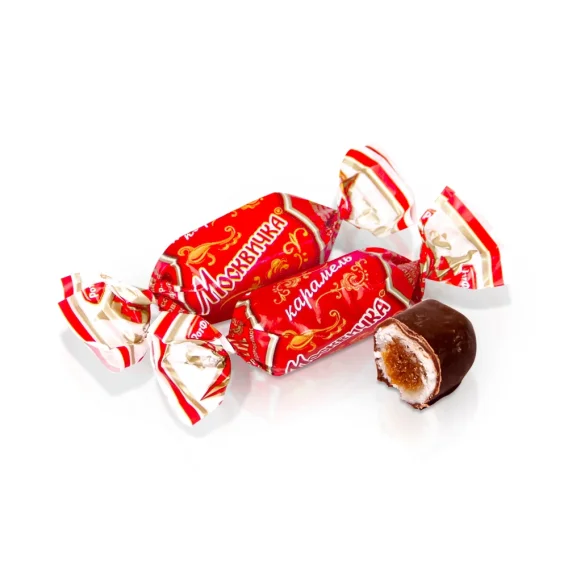 Hartkaramellen - Moskwitschka, mit Schokoladenfüllung, Rot Front, 300 g