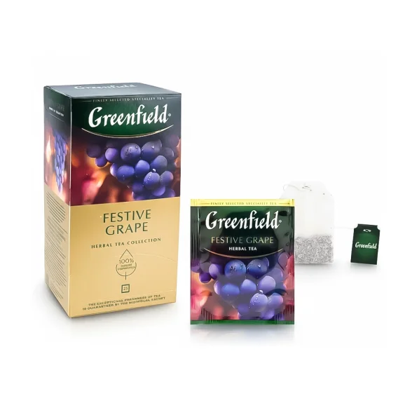 Чай травяной- Festive Grape, с виноградом, Greenfield, 25 x 2 г