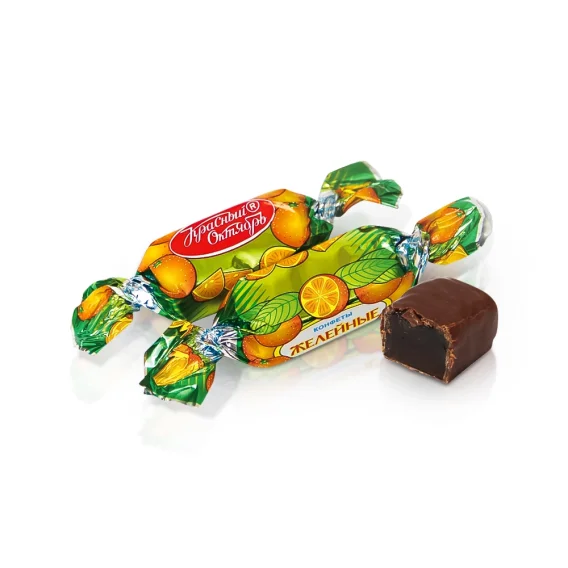 Конфеты - Желейные, со вкусом апельсина, глазированные, 300 г 