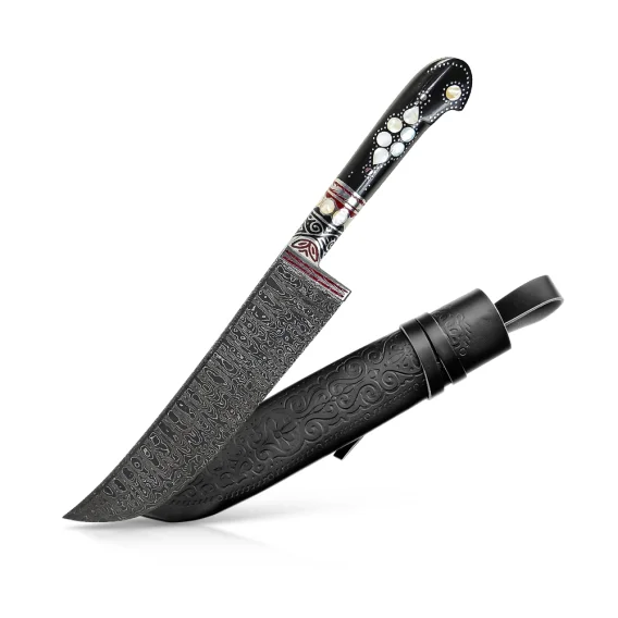 Usbekischer Messer aus Damaststahl – Pchak, 28 cm