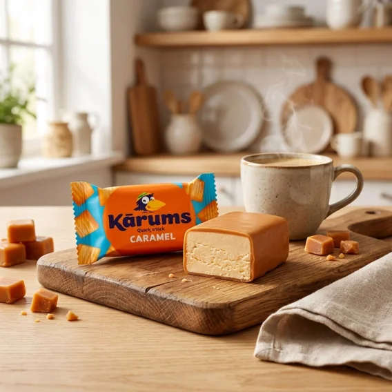Quarkriegel mit Karamellgeschmack, in Glasur, Karums, 45 g