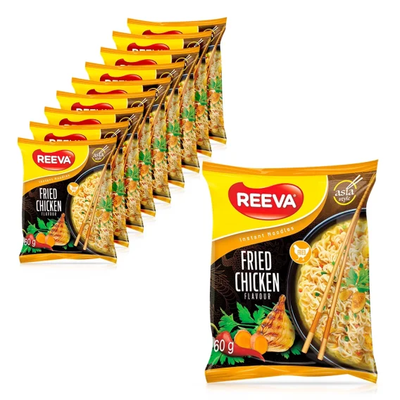 Instant Nudeln - REEVA, mit Brathähnchengeschmack, 10 х 60 g