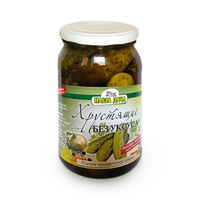 Огурцы хрустящие - Наша дача, без уксуса, ECOhoff, 870 г