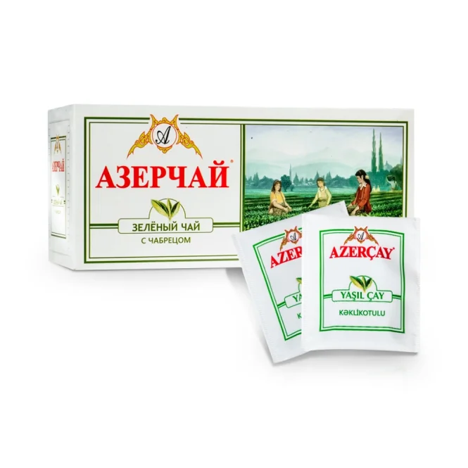Чай зелёный с чабрецом, Азерчай, 25 x 1,8 г