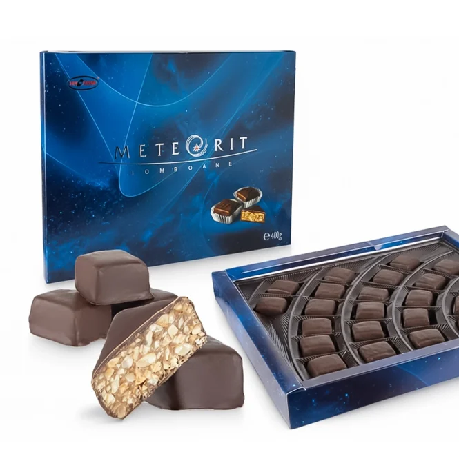 Pralinen - Meteorit, mit Erdnüssen, in kakaohaltiger Fettglasur, Bucuria, 400 g