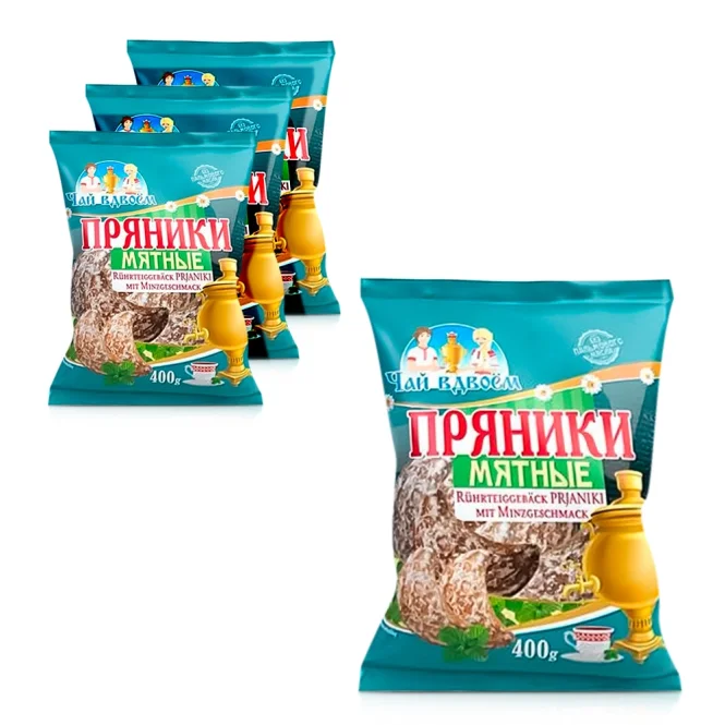 Süßgebäck Prjaniki - Tee für zwei, mit Minzegeschmack, 4 х 400 g