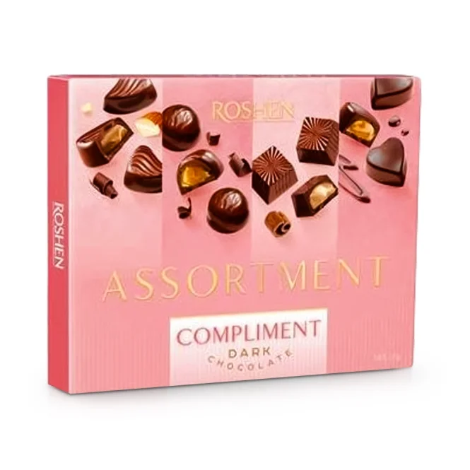 Конфеты шоколадные - Комплимент, с различными начинками, Roshen,145 г