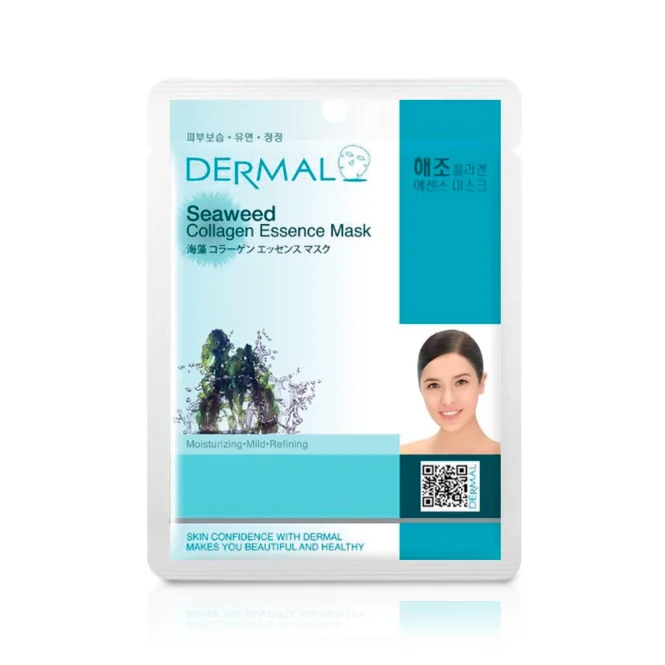 Tuch-Gesichtsmaske, mit Kollagen und Meeresalgen, Dermal, 23 g