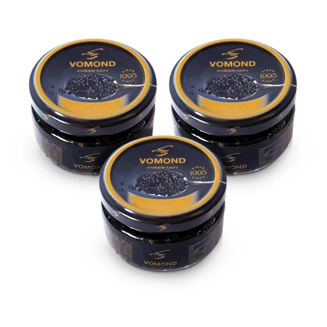 Икра черная, осетровая, имитация, Vomond, 3 x 110 г