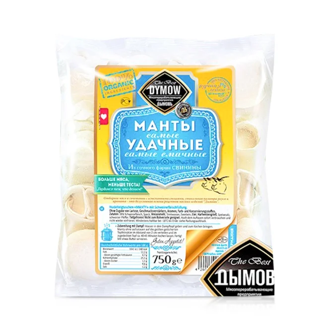 Манты - Удачные, с начинкой мяса свинины, Дымов, 750 г