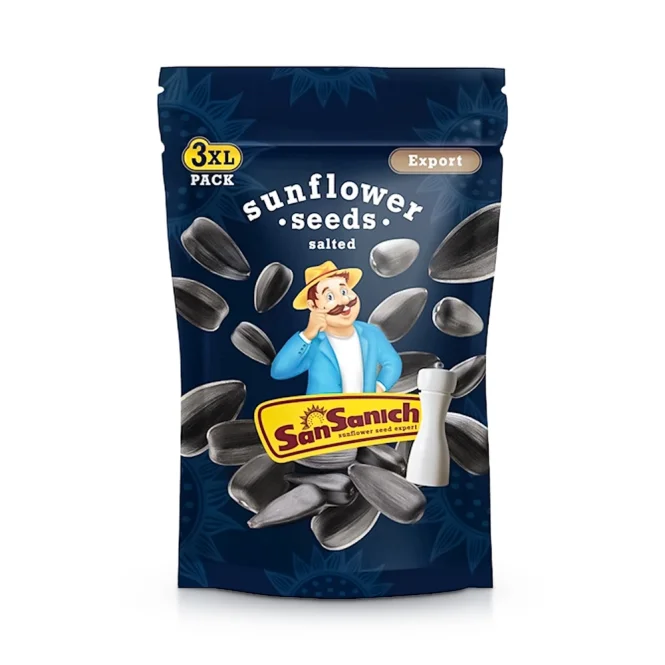 Schwarze Sonnenblumenkerne - San Sanytsch, geröstet, gesalzen, 450 g