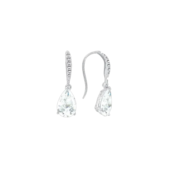 Ohrhänger, Silber 925° , Zirkonia, 27 mm