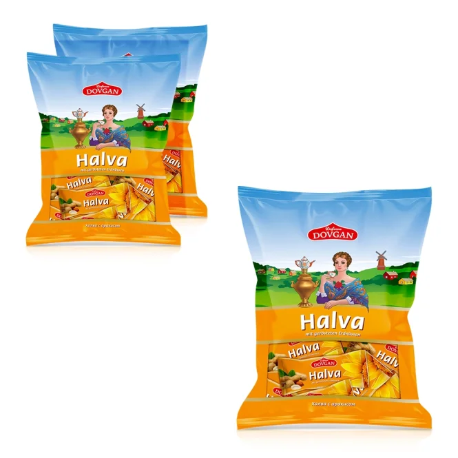Weiches Erdnusskonfekt - Halva mit Erdnüssen, 3 х 250 g
