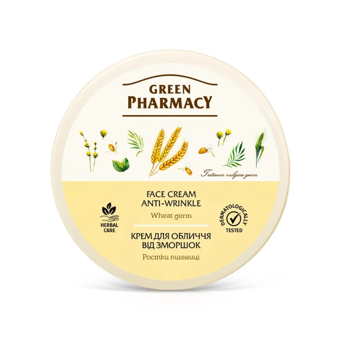 Gesichtscreme - Gegen Falten, mit Weizenkeimen, für alle Hauttypen, Green Pharmacy, 200 ml