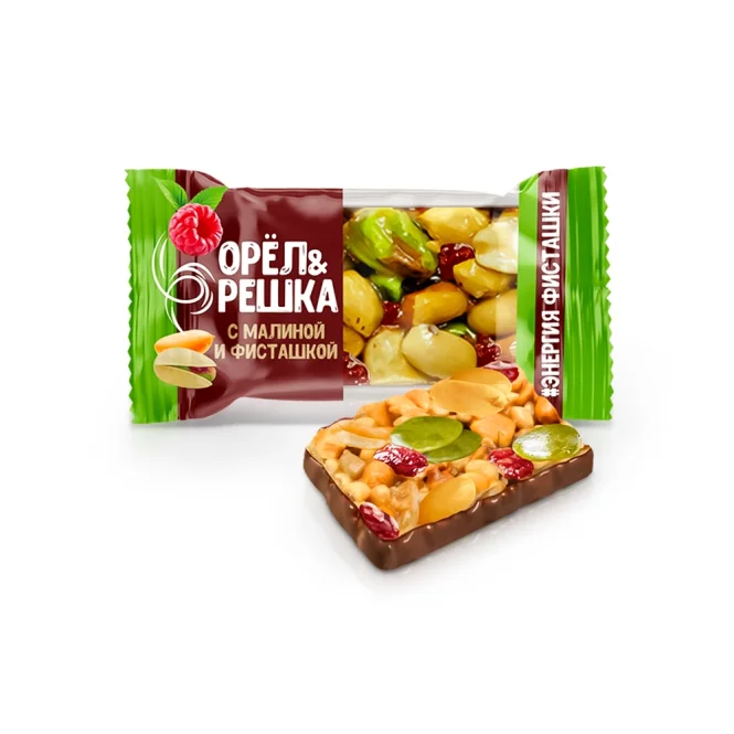 Мини-батончики - Орёл & Решка, с малиной и фисташкой, Невский кондитер, 300 г 