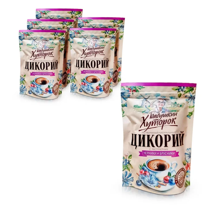 Zichorien-Pulver mit Heidelbeere und Preiselbeere, Zip-lock, 100 g х 6